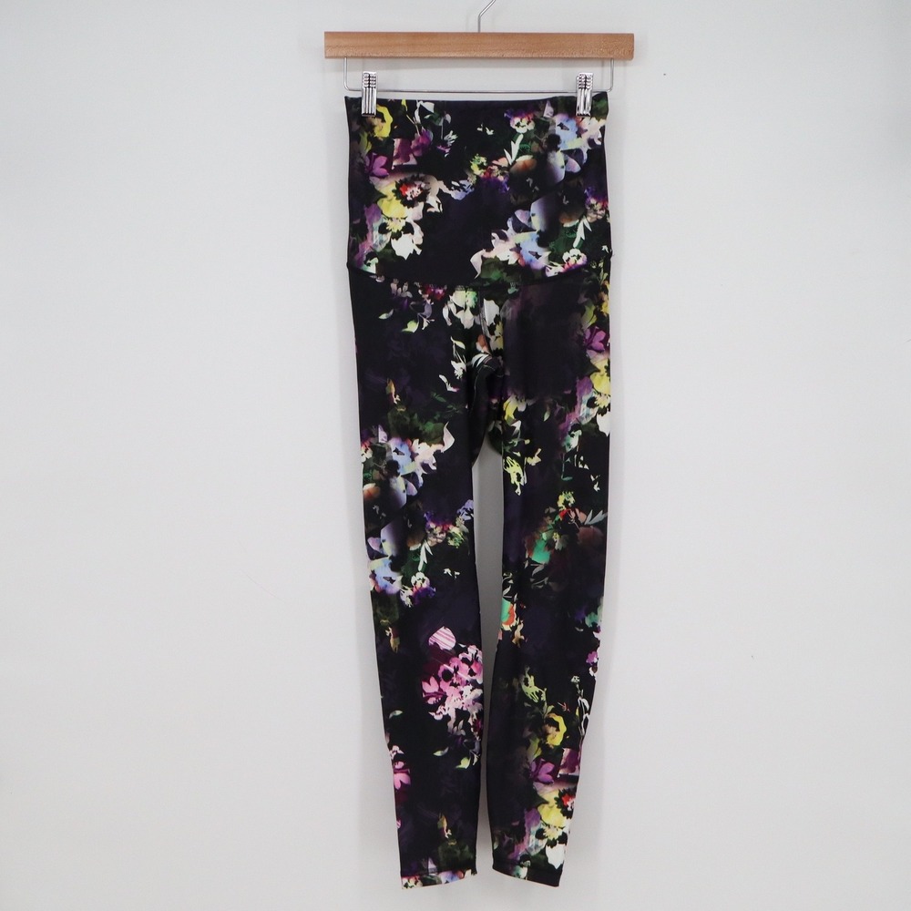 Old Navy Active Powersoft Extra High-Rise Leggings Black Floral Small Go-Dry